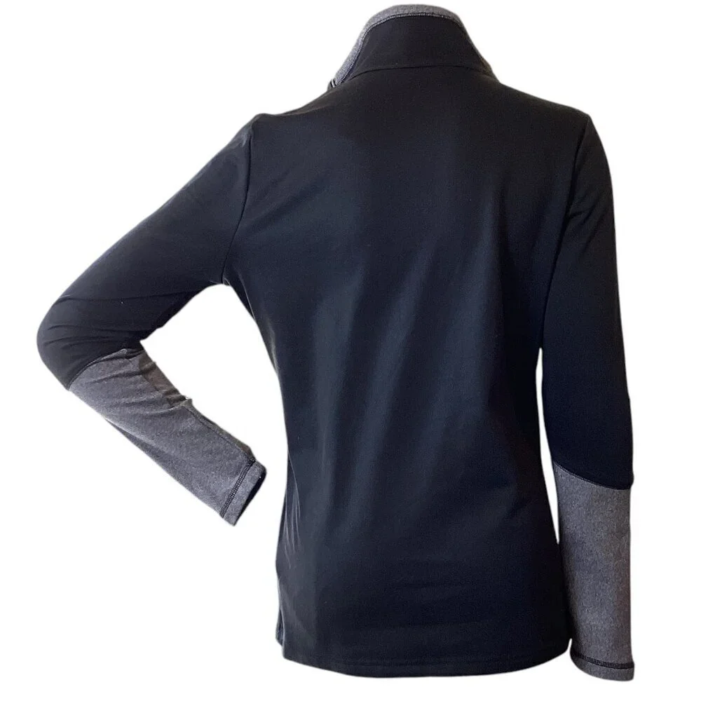 The North Face Women's 1/4 Zip Pullover Top Sz M Black/Gray #327B - Picture 6 of 10